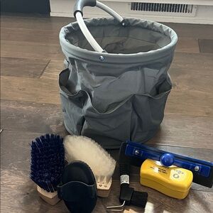 Horse Grooming Kit with Carry All Bucket  Tote